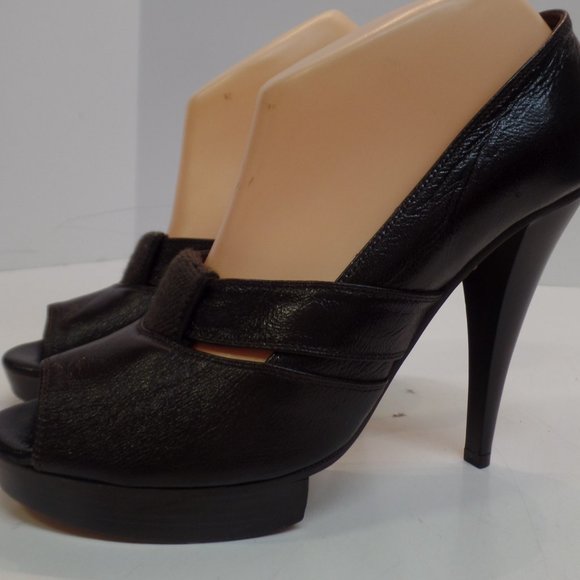 Chloe Brown Open Toe Platform Heels Sz 40 - Picture 3 of 16